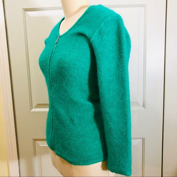 Gabriel Milano Kid Mohair Zip Sweater Size Small Green Color - Picture 8 of 13